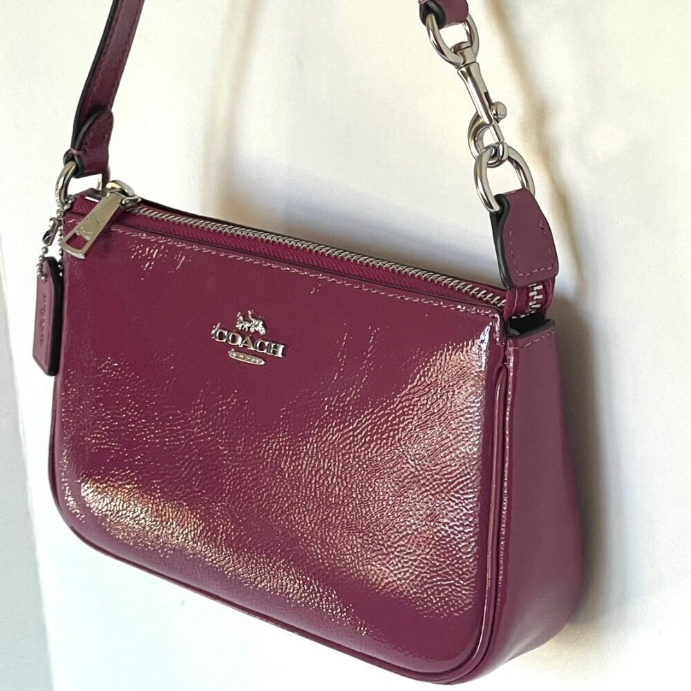 Coach Nolita 19 Shoulder Bag Pink Red Patent Leather Wristlet Clutch CW408 - Picture 5 of 14